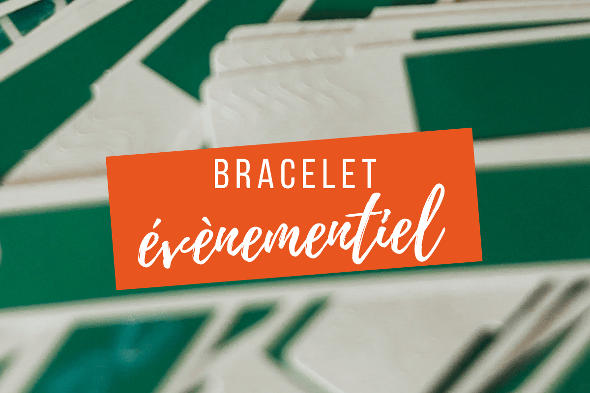 Bracelet événementiel fabriqué en polyester RPET 160g/m2 BROCH – TRANS LASER